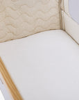 CoZee Air 2 inside with beige and leaves walls and white sheets