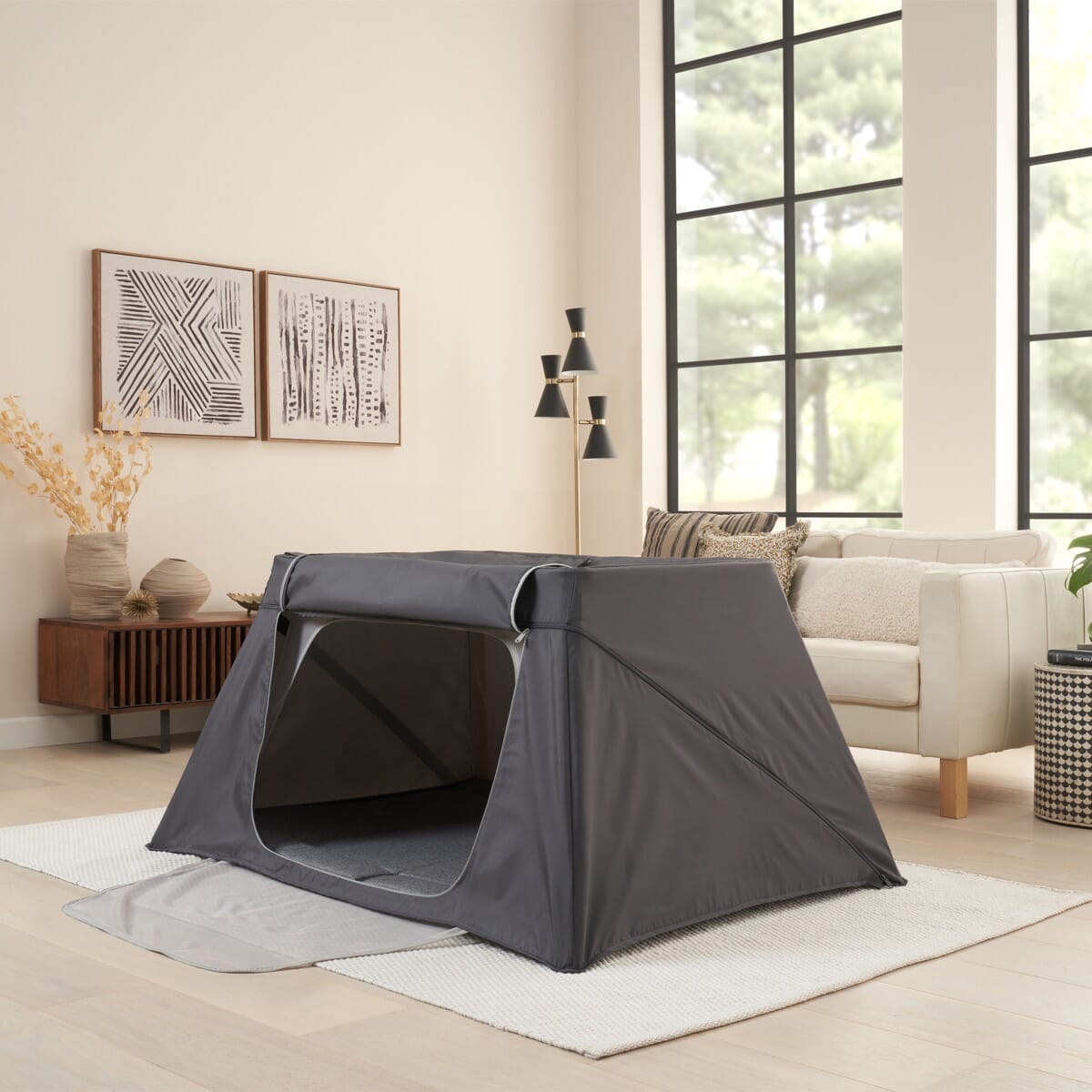 CoZee Go Travel Cot > compact foldable design for indoor play and sleep space