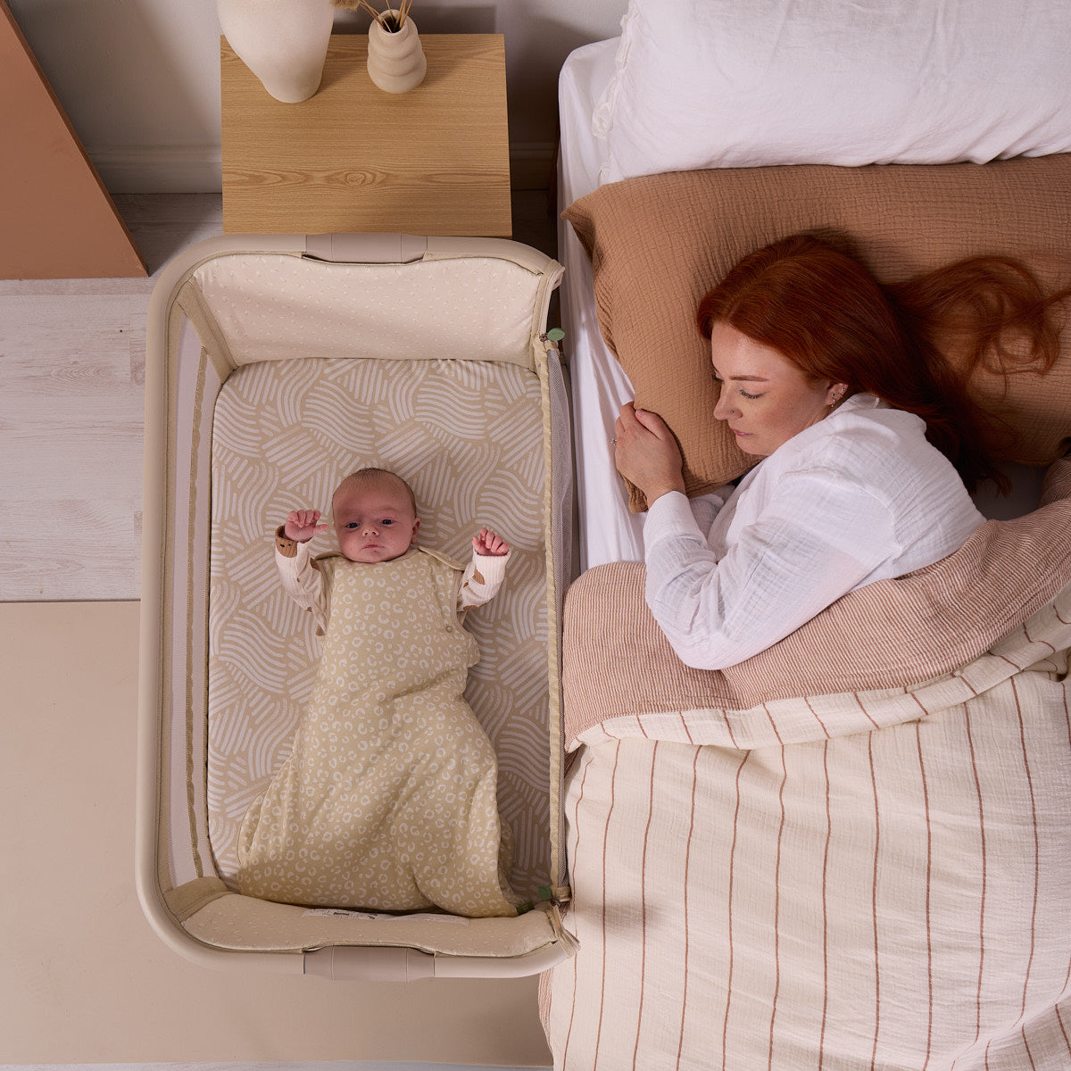 CoZee Zen Bedside Crib - Sand | Tutti Bambini