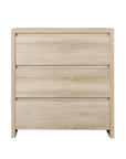 Modena Changing Unit Oak shown from the front, featuring three spacious drawers ideal for nursery storage and baby essentials