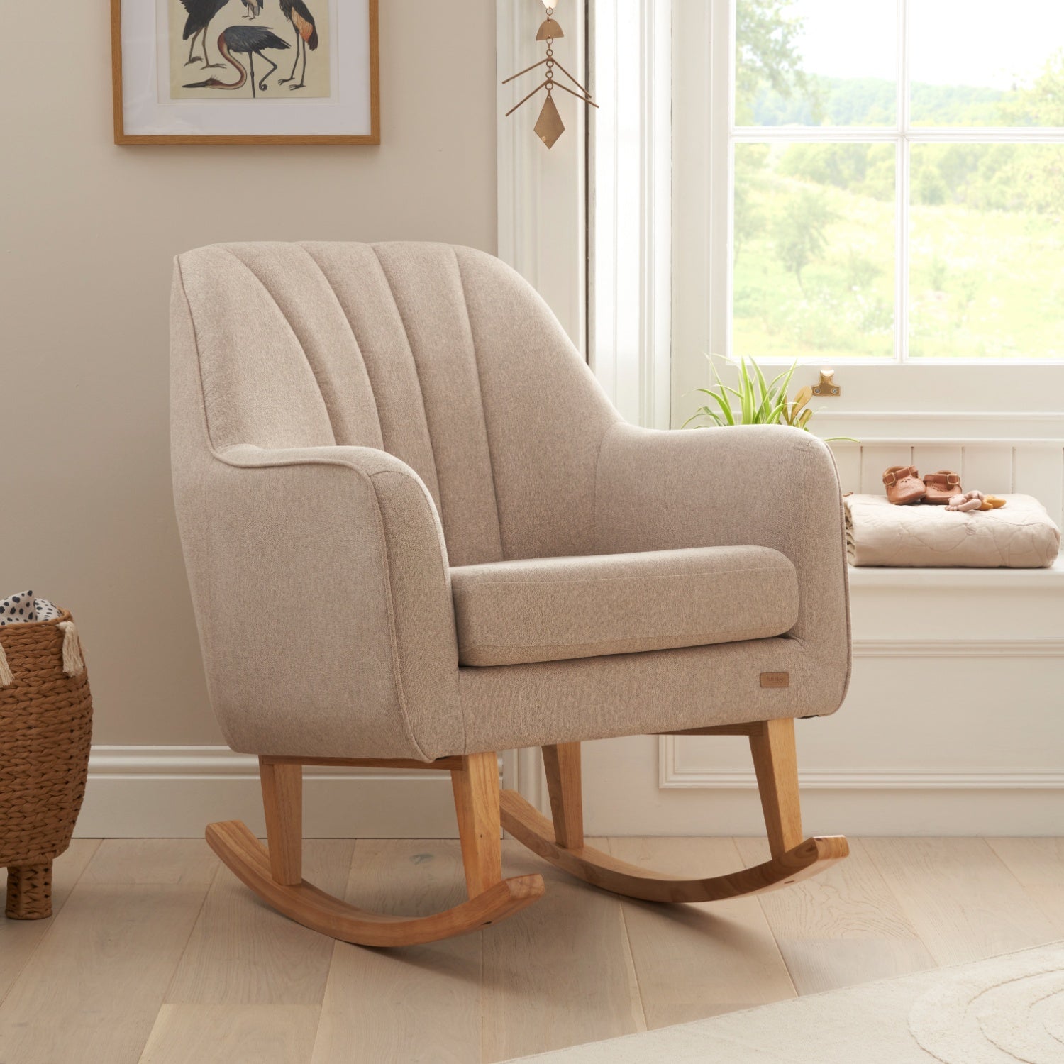 Noah Rocking Nursing Chair Natural Stone Tutti Bambini