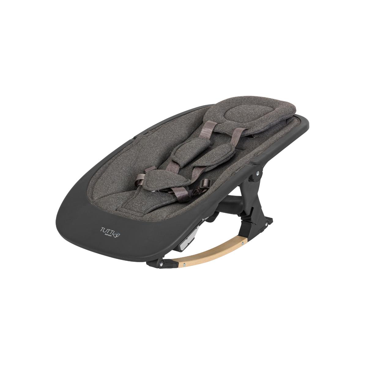 Nova Rocker in Grey Oak colourway on white background, featuring a modern rocking base and ergonomic padded seat for comfort and support.