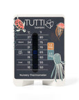 Our Planet nursery thermometer with temperature guidance and sea life illustrations, including jellyfish and octopus