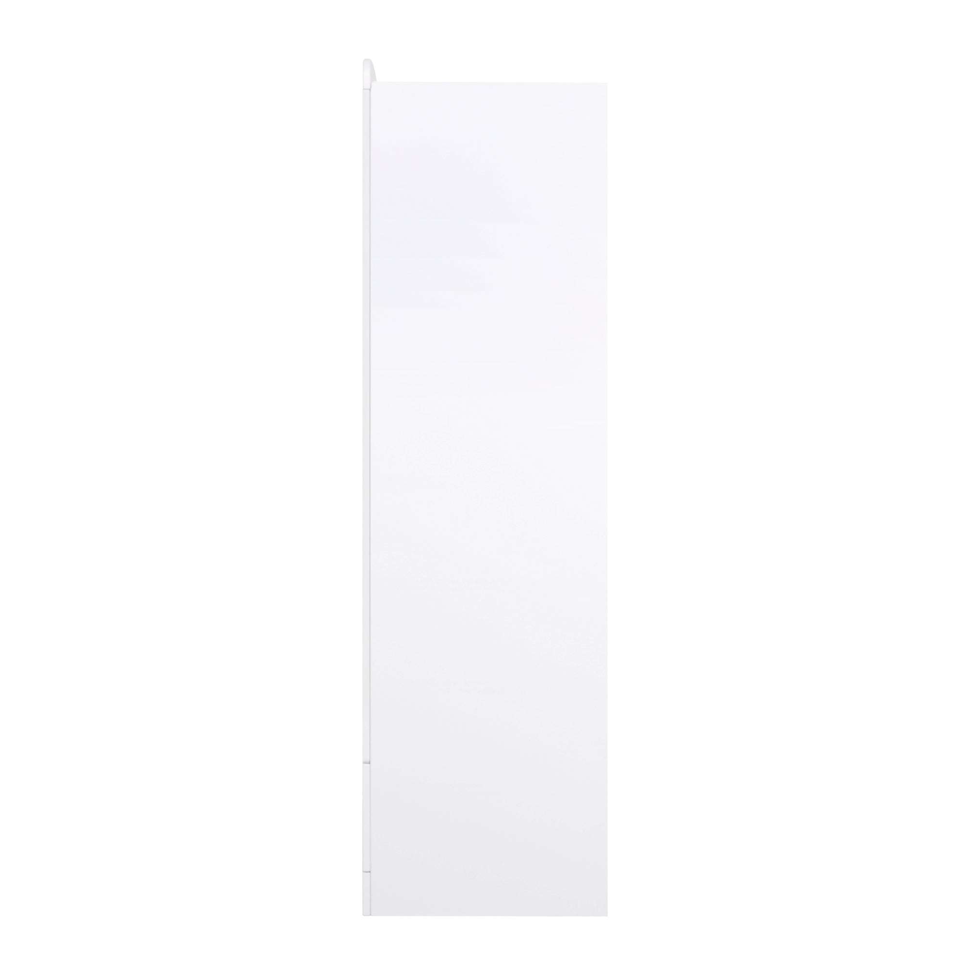 Side view of Rio Wardrobe in White highlighting the slim profile and compact footprint ideal for small nursery spaces.