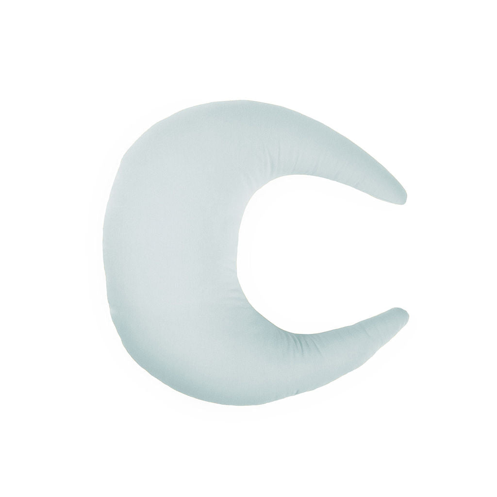Crescent-shaped cutout of the bluebell SMO nursing pillow. Showing soft, contoured support