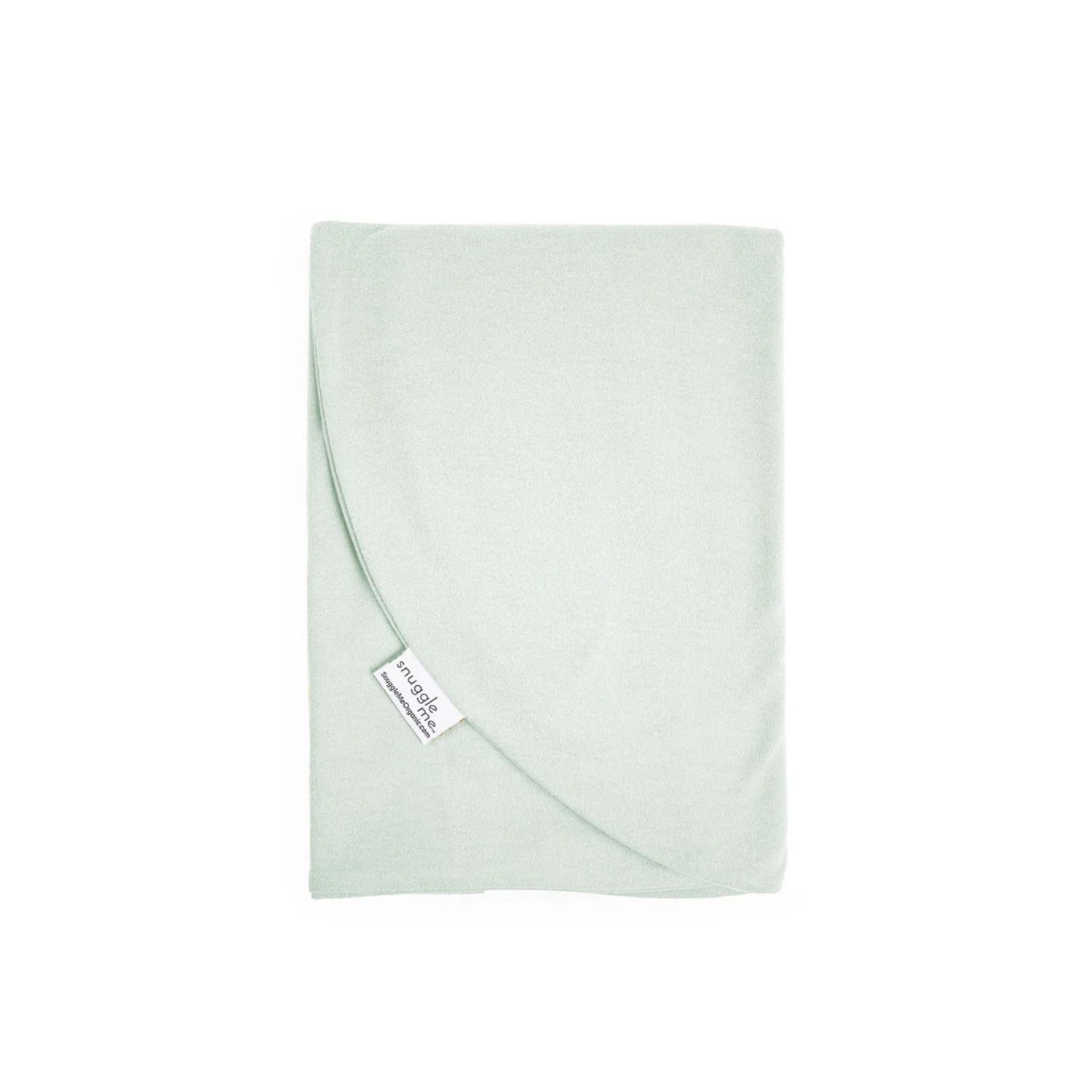 Snuggle me lounger cover sage folded β breathable organic cotton keeps baby cool while feeling gentle on skin.