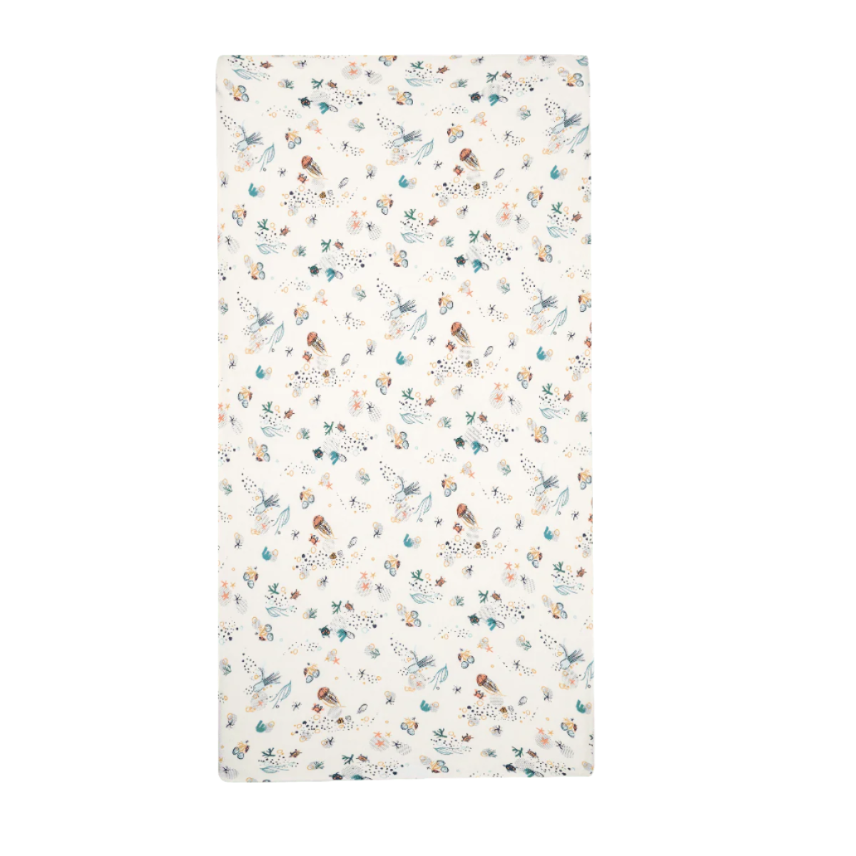 Cot bed fitted sheet in Our Planet design with playful underwater sea life print, crafted from soft organic cotton for cosy sleep