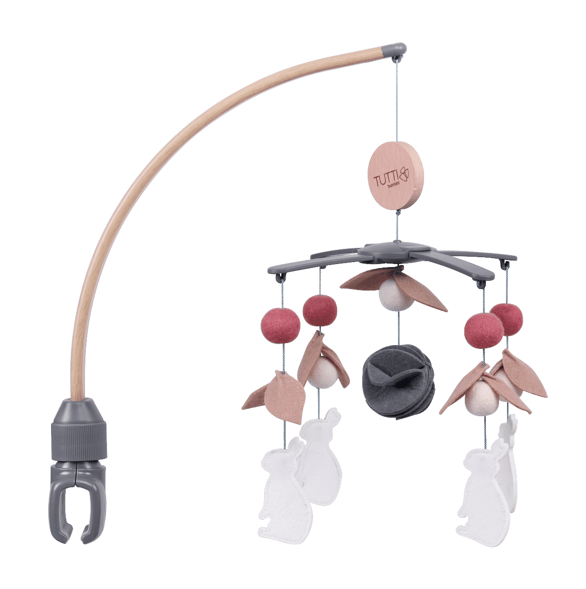 CoZee 2 in 1 Crib & Cot Mobile in Oak & Cocoon - cut out image