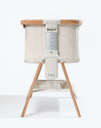 CoZee Air in Scandinavian Walnut and Ecru – product cutout showing adjustable height positions for bedside compatibility