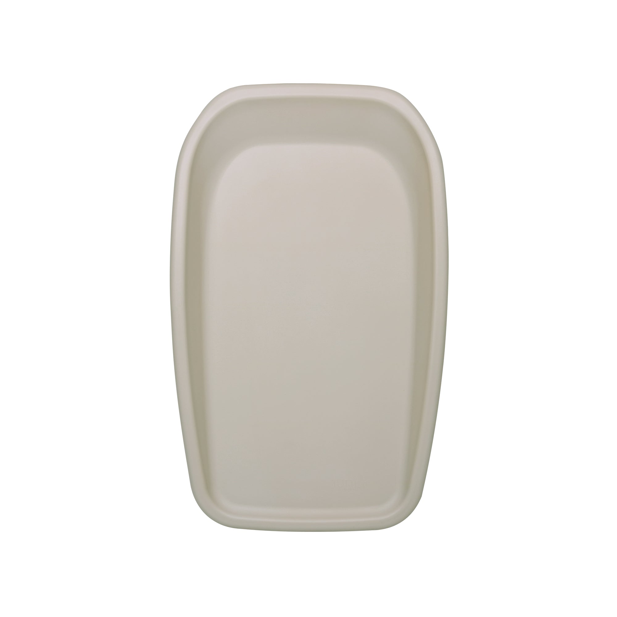 Front cutout view of the Cushi baby changing mat in mushroom, designed with deep sides for added safety and comfort