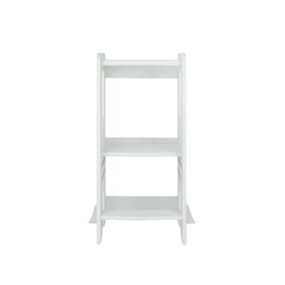 Front view of the Helping Hands Montessori Toddler Learning Tower in sea mist, showing sturdy frame with adjustable steps