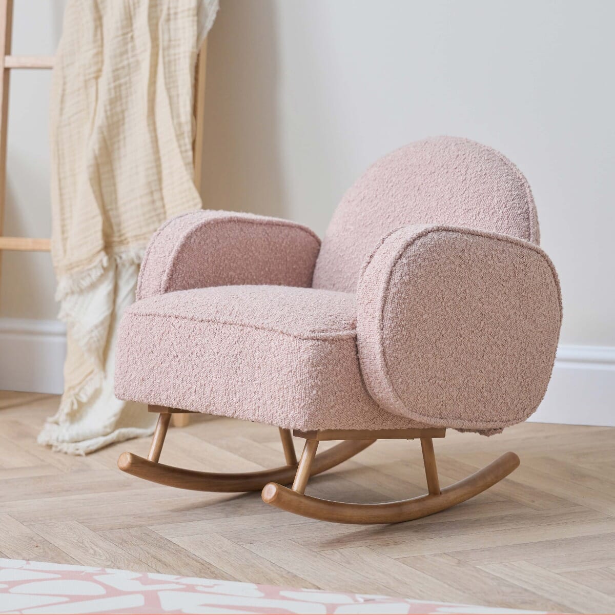 Micah Mini Me Children's Rocking Chair in Boucle Blush ⏐ Tutti