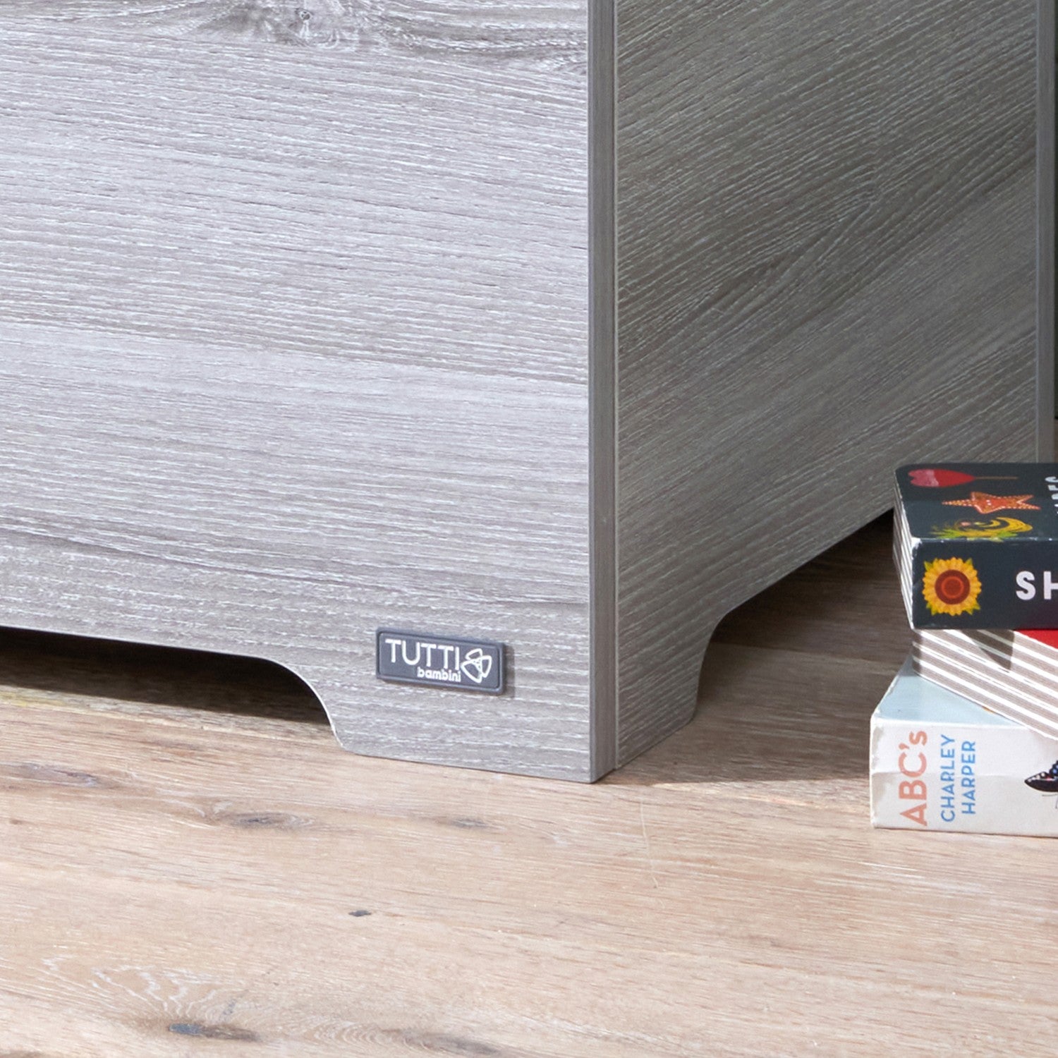 Modena Toy Box Grey Ash crafted with durable wood-effect finish and scratch-resistant surfaces for daily family use