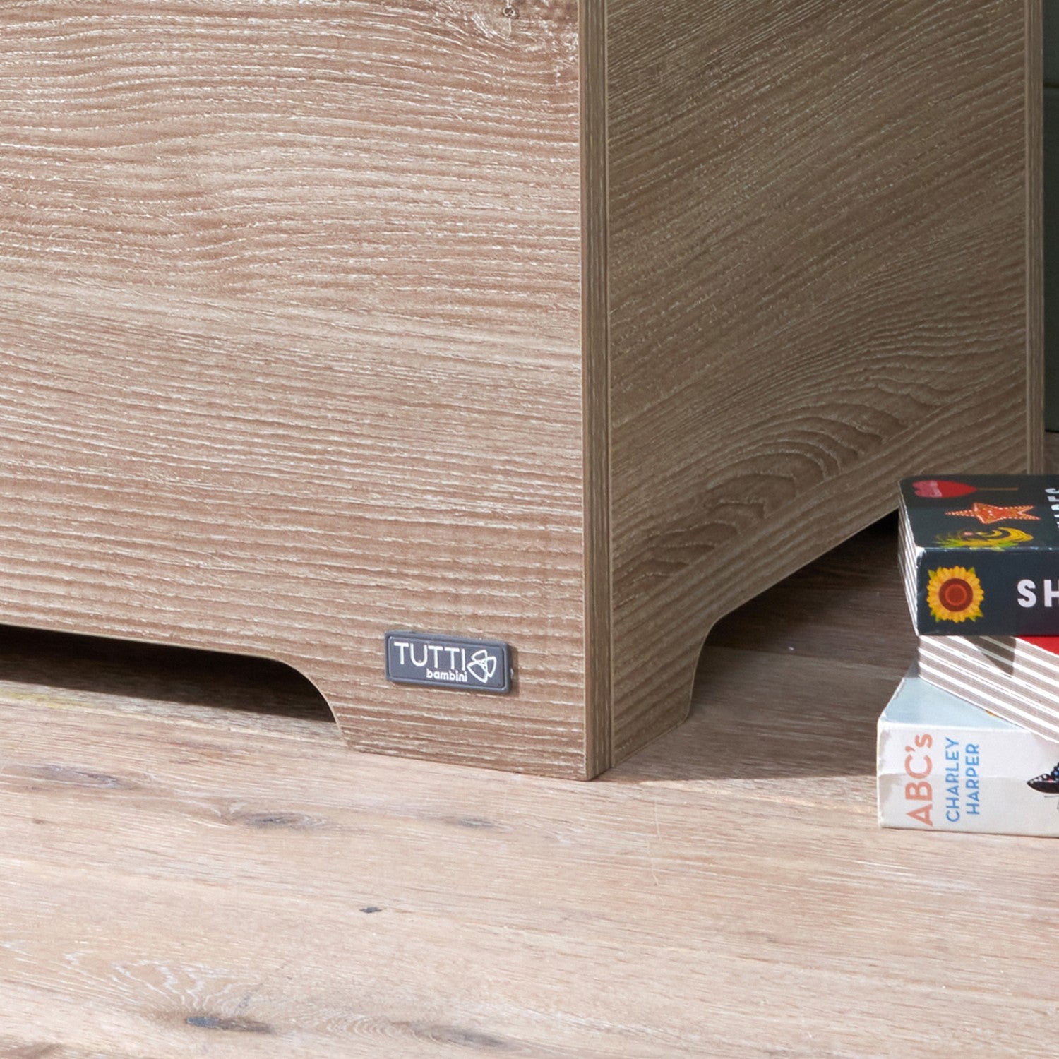 Modena Toy Box Oak crafted with a durable scratch-resistant wood-effect finish, perfect for busy family environments and everyday use