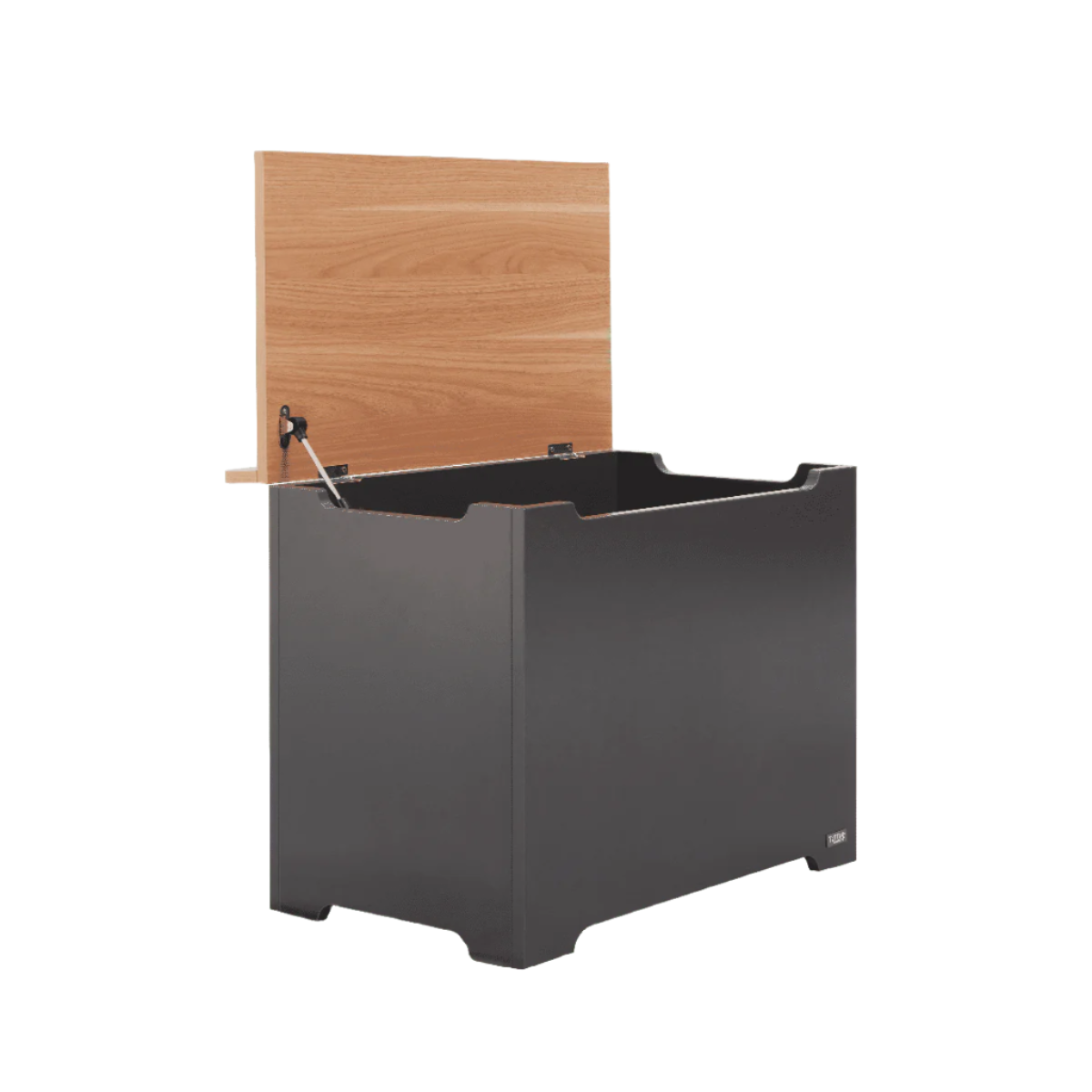 Rio Toy Box Slate Grey and Honey Oak featuring spacious interior for organized toy storage