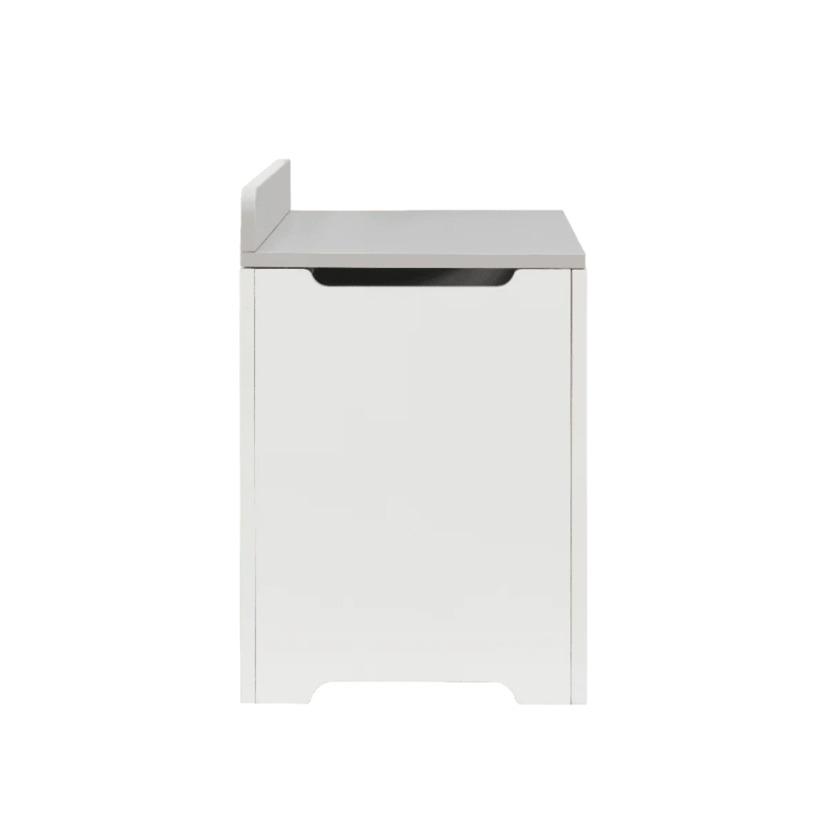 Rio Toy Box White and Dove Grey featuring side cut-out handles for easy lifting