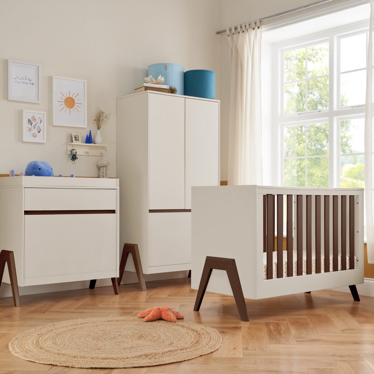 Fuori Mini 3pc Room Set - White Sand/Warm Walnut