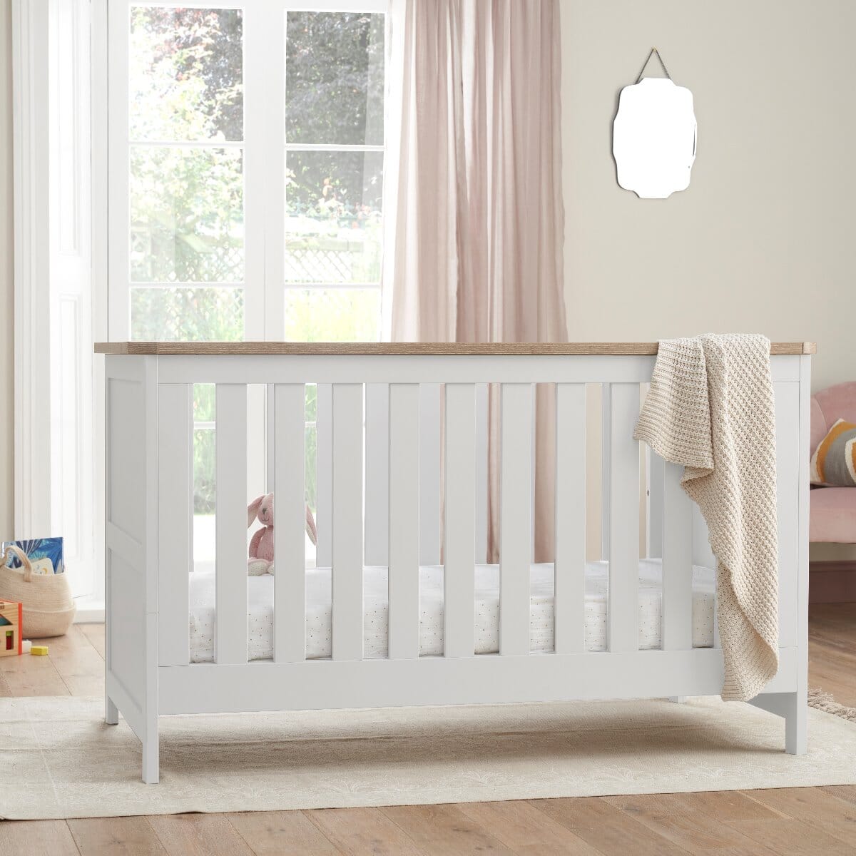 Verona Cot Bed White Oak Tutti Bambini