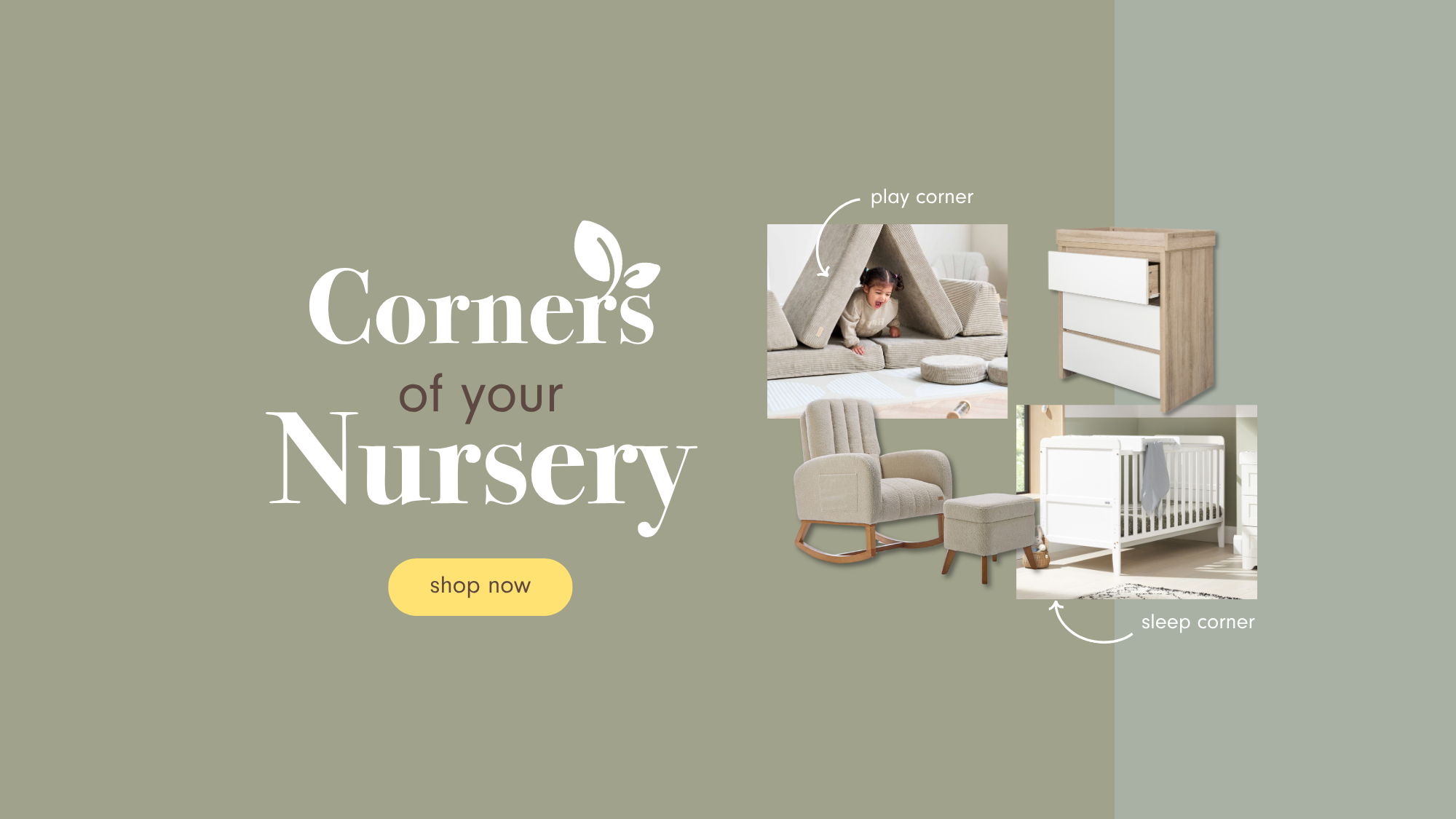 Corners of your Nursery showcasing play and sleep corners