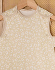 Close-up of Love Cats baby sleep bag showing delicate pattern and fine stitching, made for softness and breathable comfort
