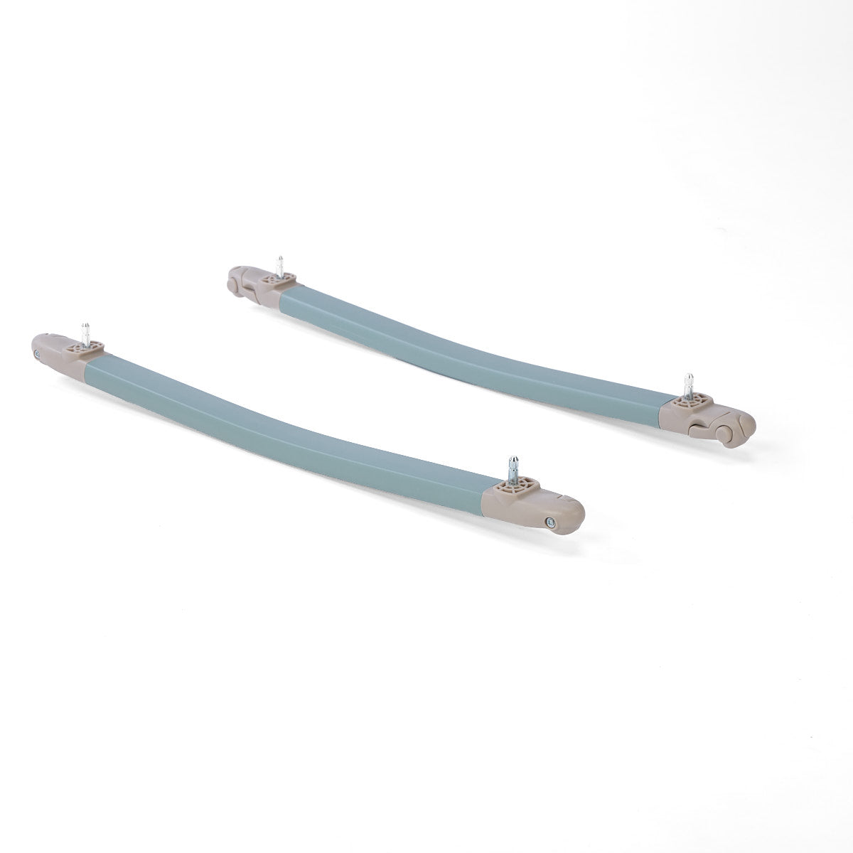 Two  kelp rocking bars with connectors on a white background