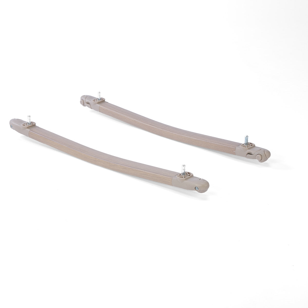 Two rocking bars with connectors on a white background