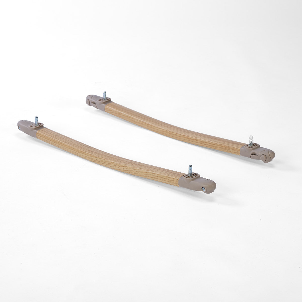Two rocking bars with connectors on a white background