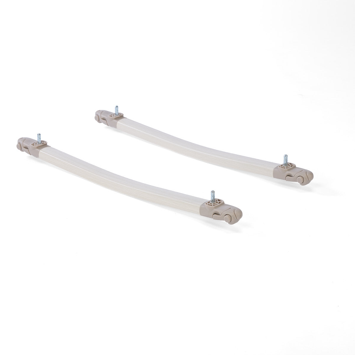 Two rocking bars with connectors on a white background