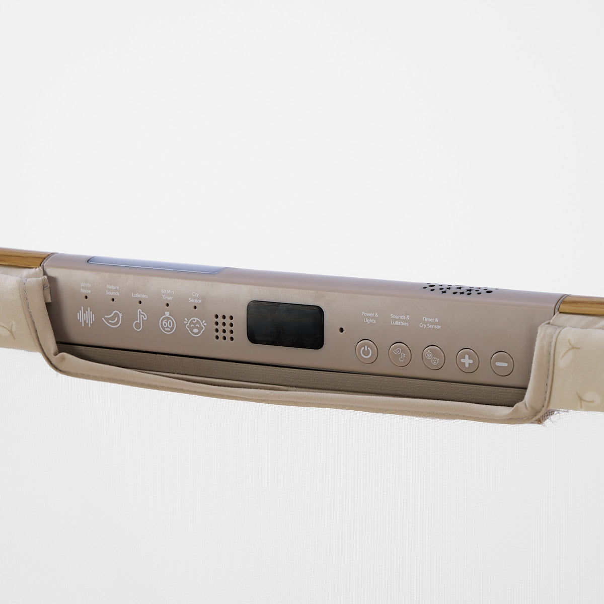 Beige electronic device for CoZee Sense with a control panel on a white background