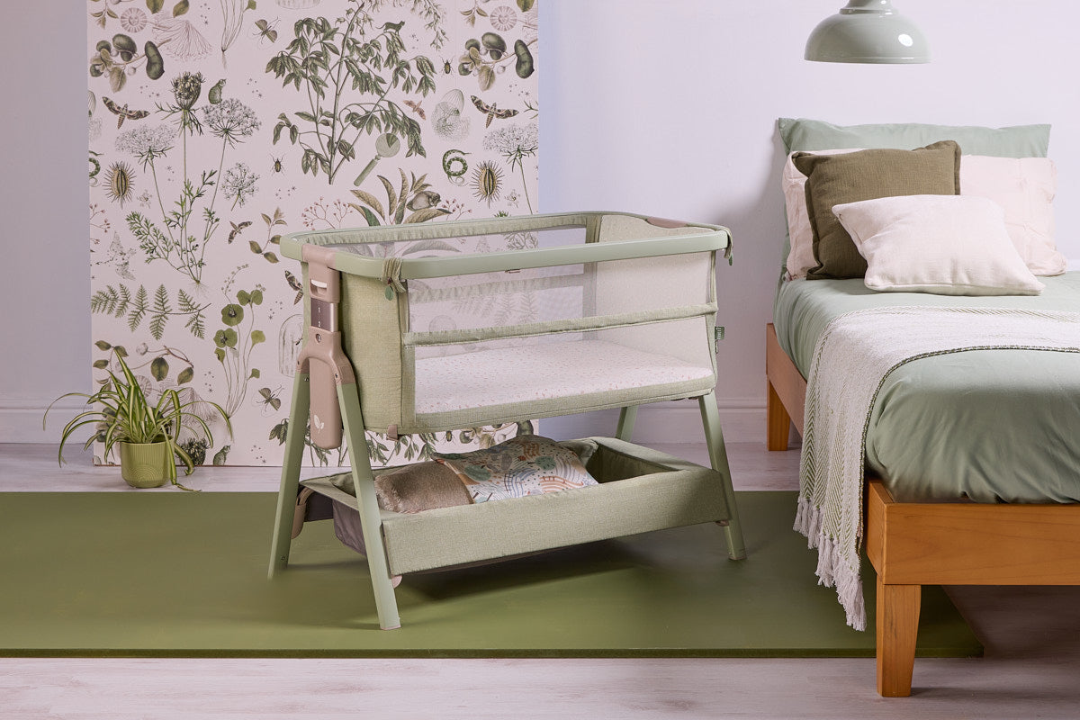 CoZee Zen Bedside Crib - Eucalyptus | Tutti Bambini