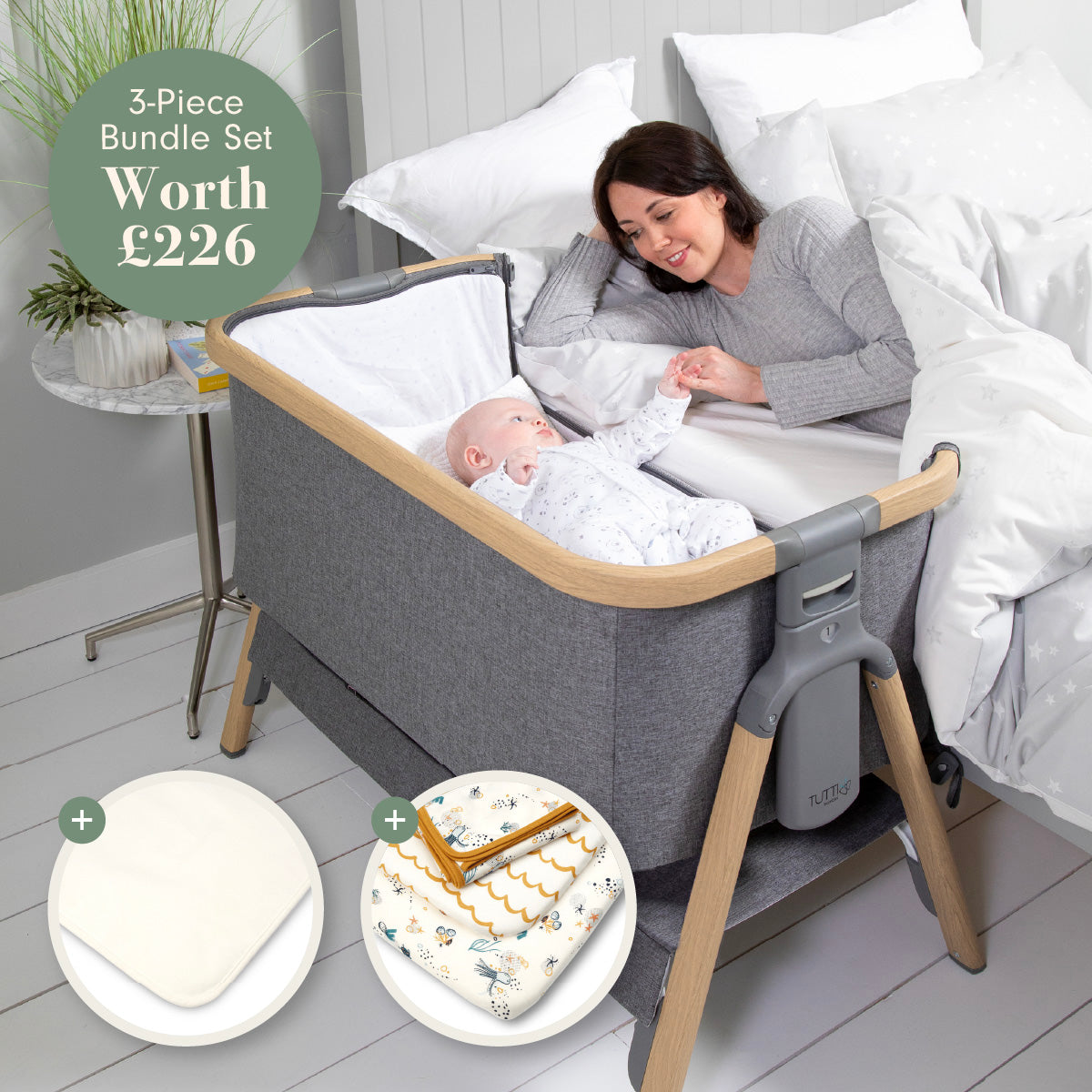 CoZee Bedside Crib Bundle - Our Planet