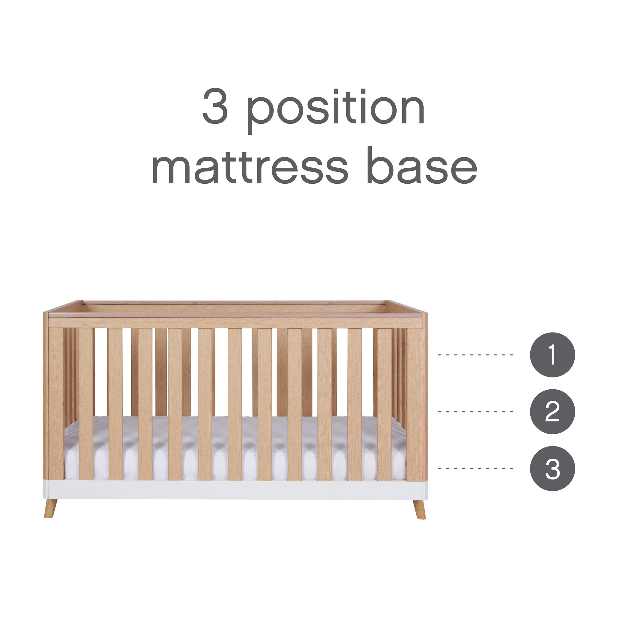 Hygge Cot Bed - White/Light Oak