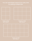 Visual showing how different Infinity Playmats sets can combine to expand your play area.