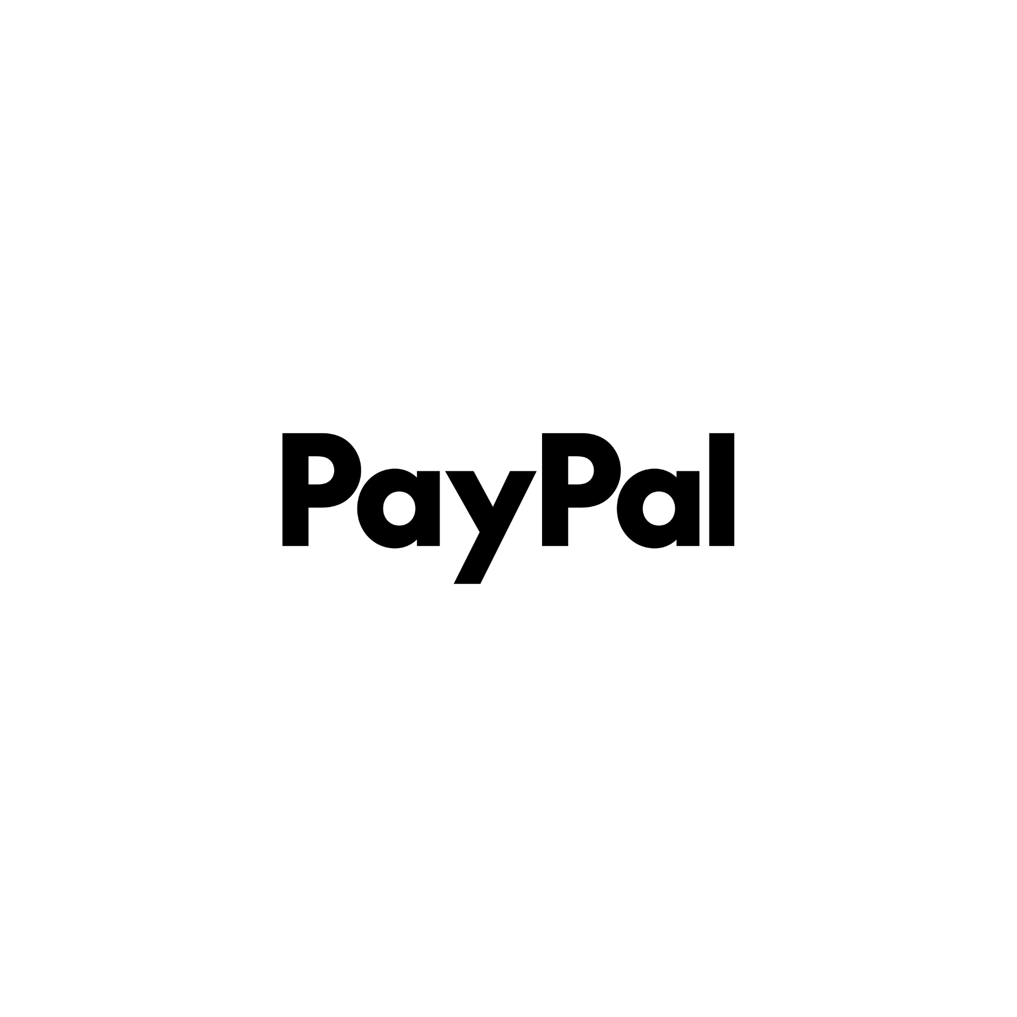 Black PayPal logo on a white background