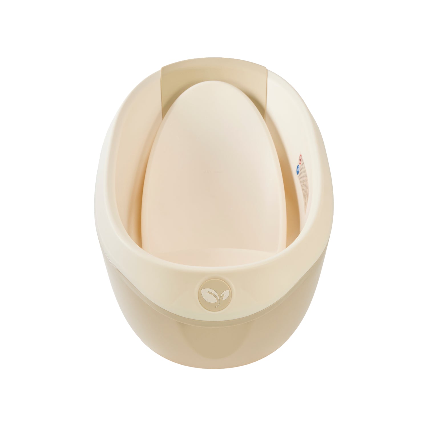 Front view of the Nati Baby Bath in dune, providing ergonomic comfort and gentle support for growing little ones.