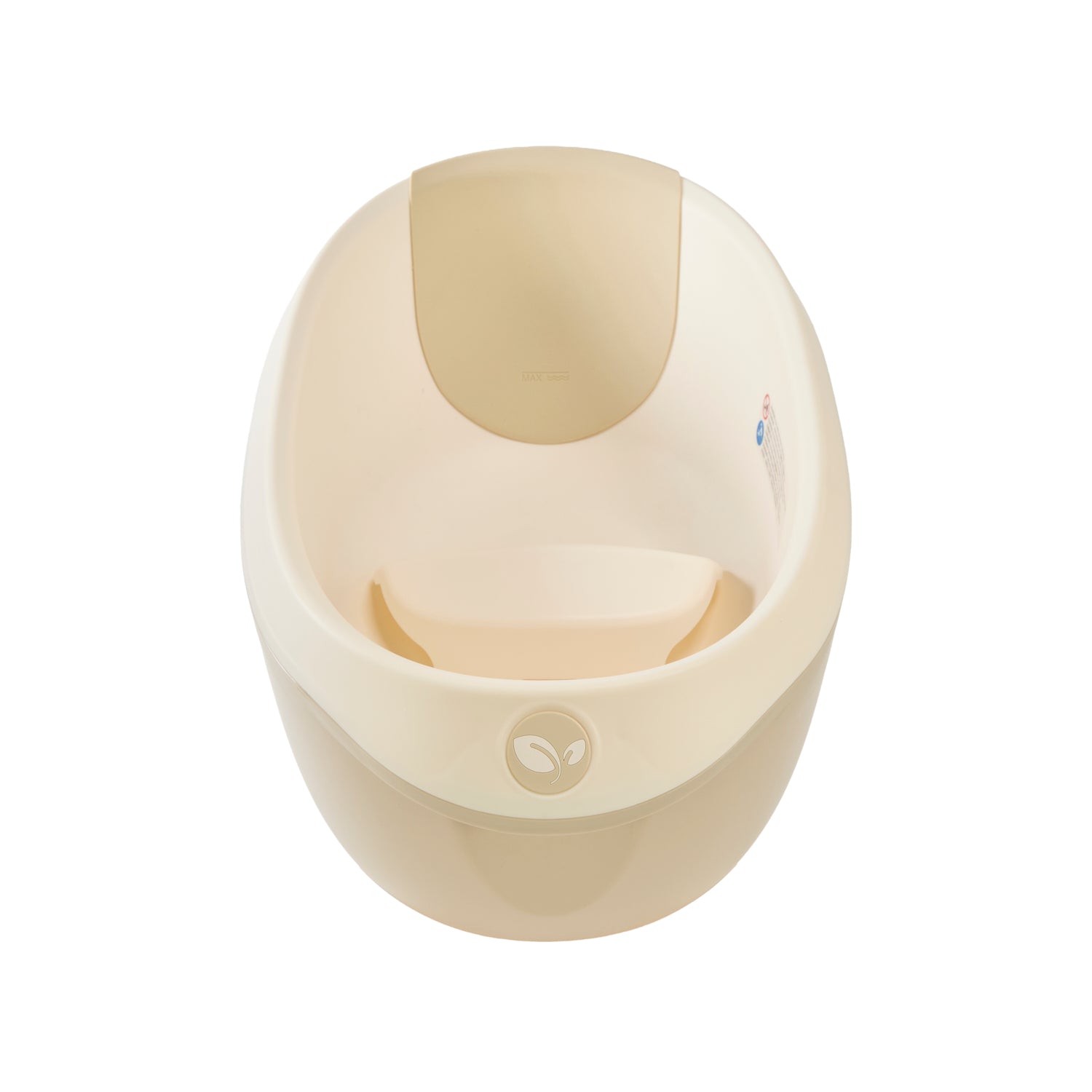 Front view of the Nati Baby Bath in dune, designed to support babies securely during bath time.