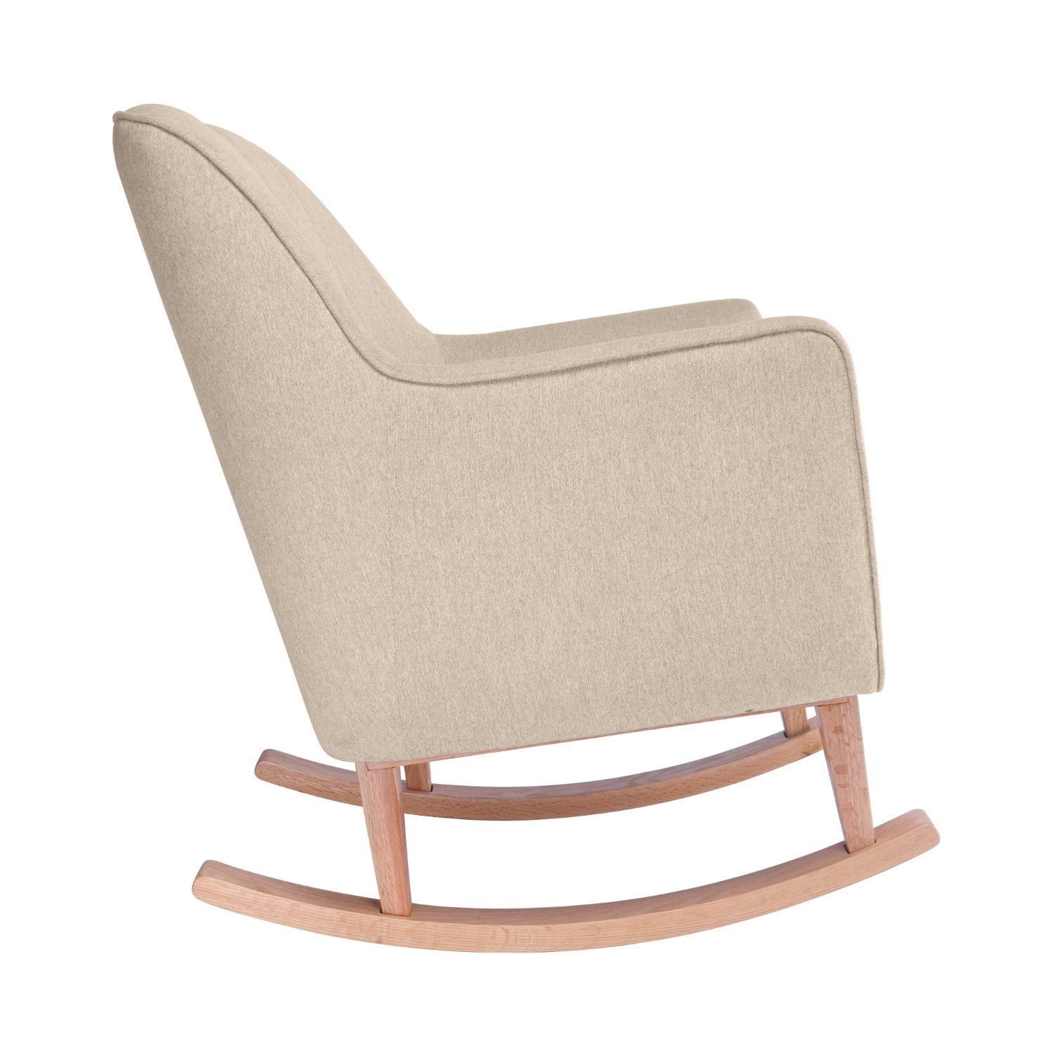 Beige rocking chair on a white background