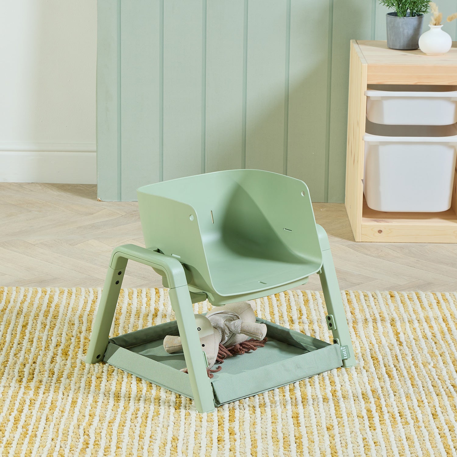 nova maison toddler chair in matcha, ideal for everyday activities as independence grows.