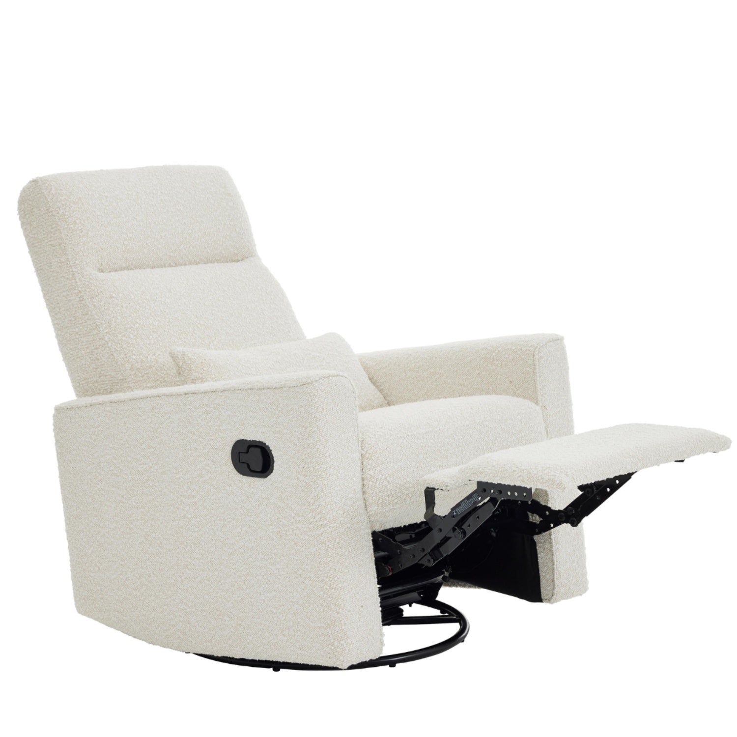 White recliner chair with armrest on a white background
