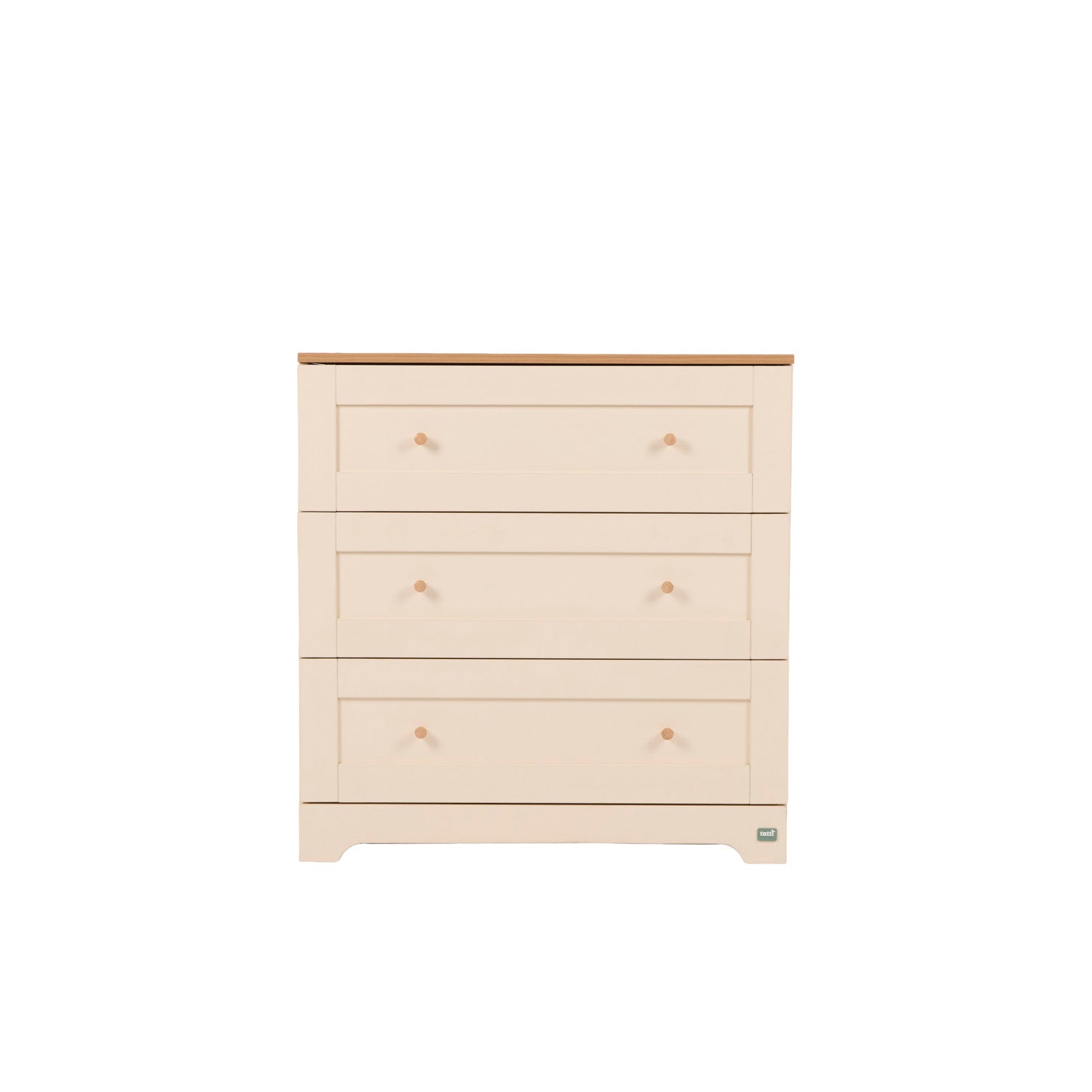 Rio chest of drawers with a light finish without the changer on the top on a white background