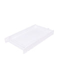 Rio Cot Bed in white featuring a detachable top changer for convenient nappy changes.