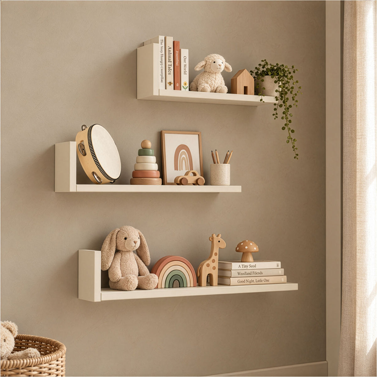 Origin Set of Three L-Shaped Wall Shelves