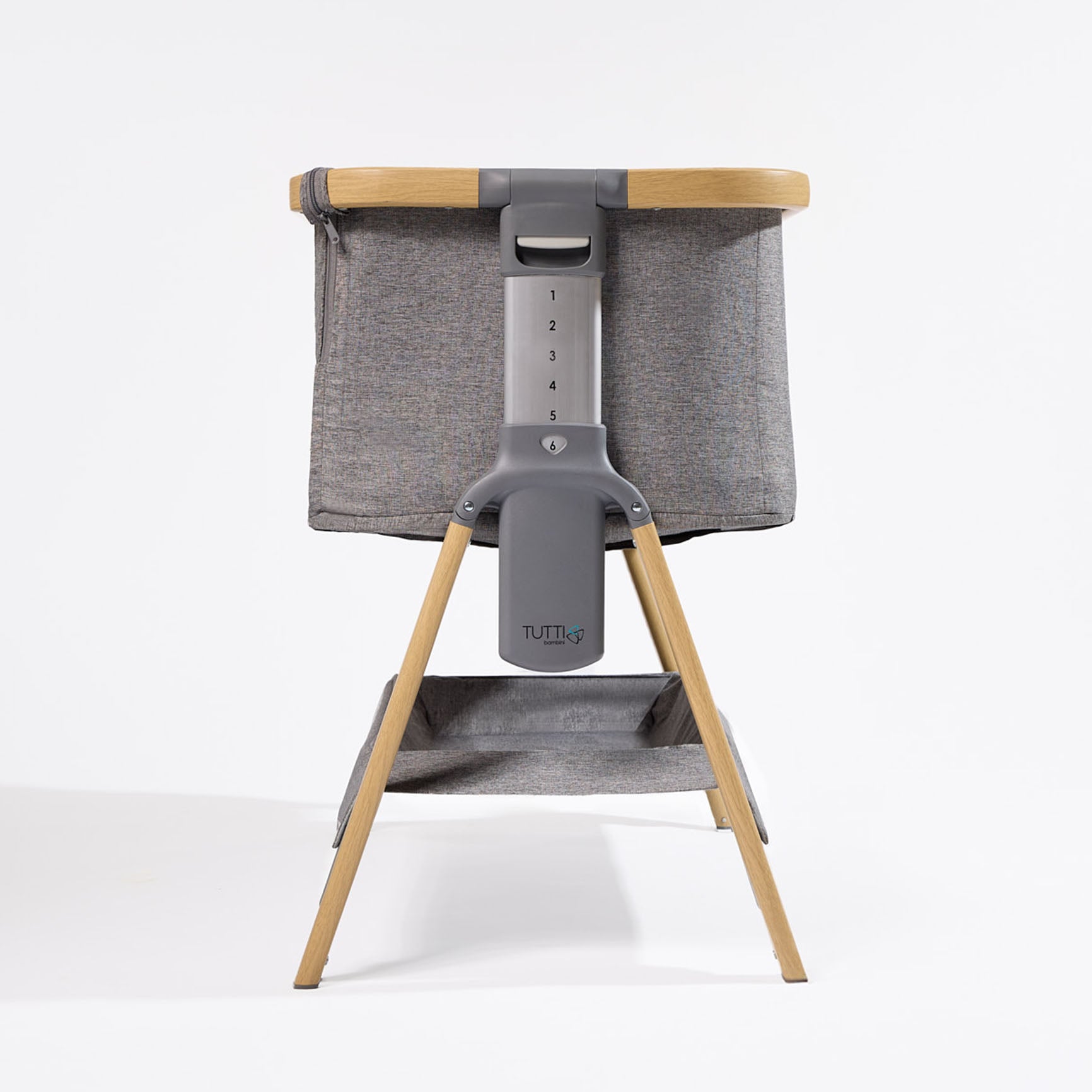 CoZee Bedside Crib Oak and Charcoal | Tutti Bambini