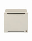 Origin toy box in cashmere designed with rounded edges and a gap-front opening to minimize pinch points and maximize child safety.