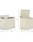 Dimensions of the Origin toy box in cashmere.