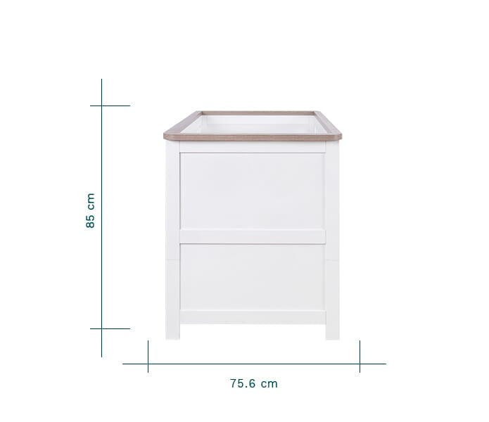 side dimensions of the verona cot bed 