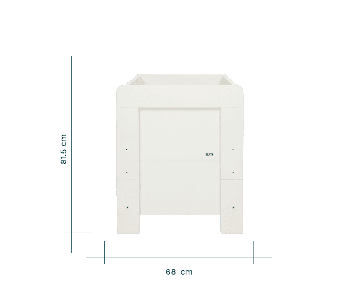 alba mini cot bed dimensions side view