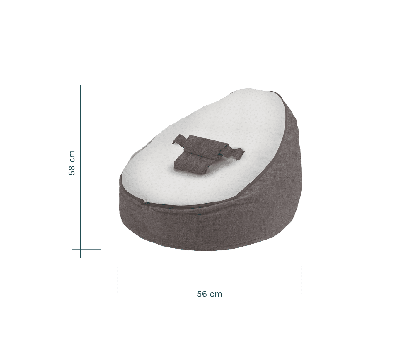 image showing the beanbags height and width dimensions