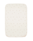 Fitted sheets for bedside cribs in Cocoon design, shown flat with nature-inspired prints, crafted from soft, breathable organic cotton