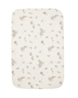 Bedside crib fitted sheets in Cocoon pattern with woodland animal and dandelion details, breathable organic cotton for a cosy, snug sleep space